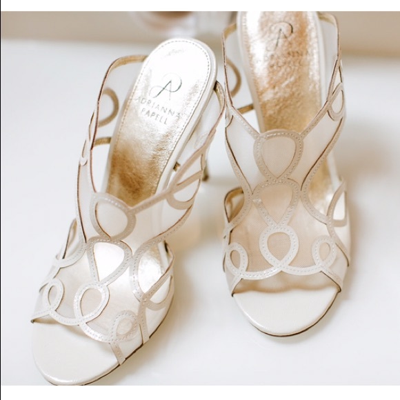 White Heels - Open Toe - Formal/Wedding - Anthro - Picture 1 of 8